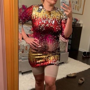 Multi Sequin Bodycon Dress
